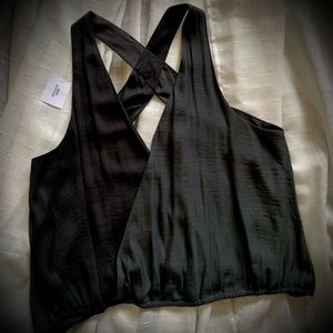 Grey & Black crop tank top